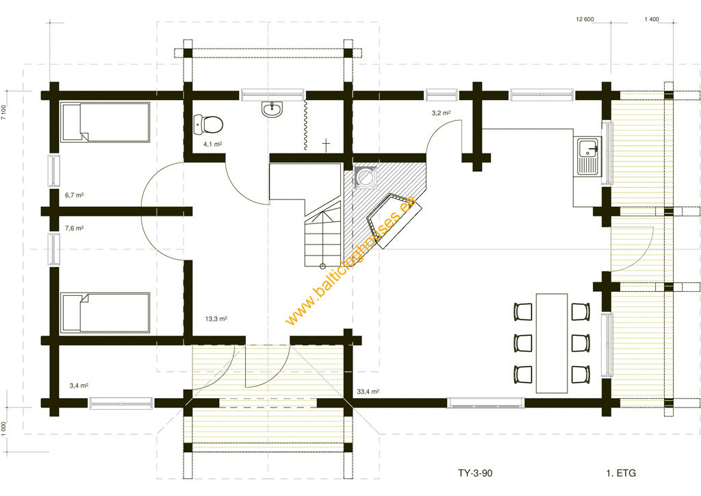 Baltic Loghouses, palkmaja projekt 90