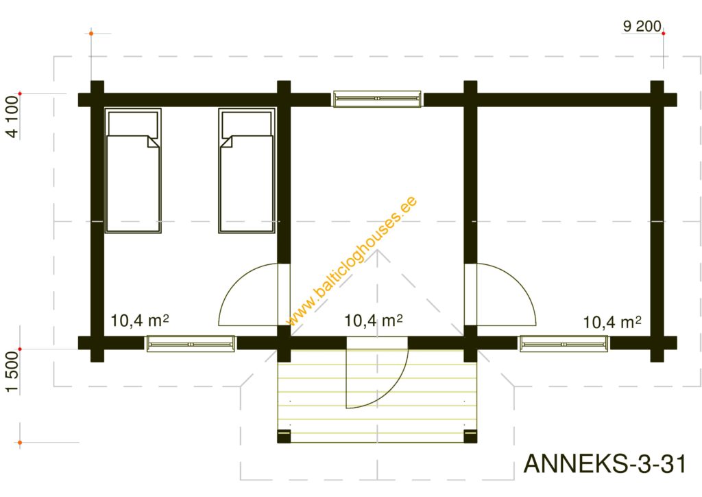 Anneks laftehytte, palkmaja projekt 31